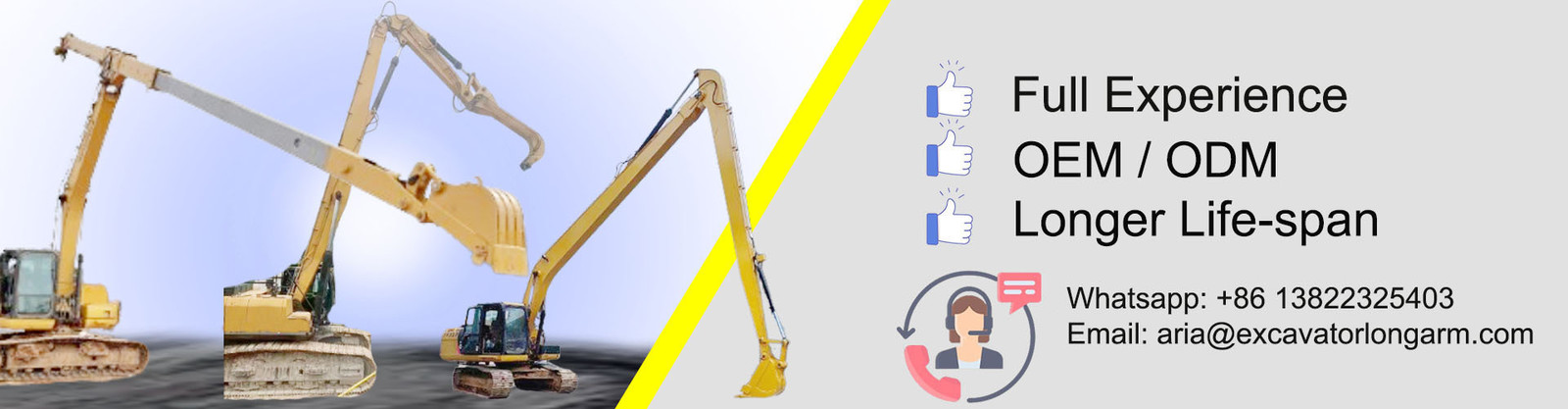 Braccio di Telescopic dell'escavatore