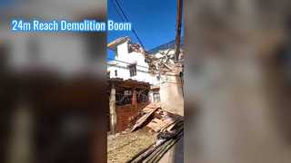 Braccio da demolizione per escavatore Braccio ad alta portata e braccio lungo 23-24 m Attacco per SK350 Vendita calda