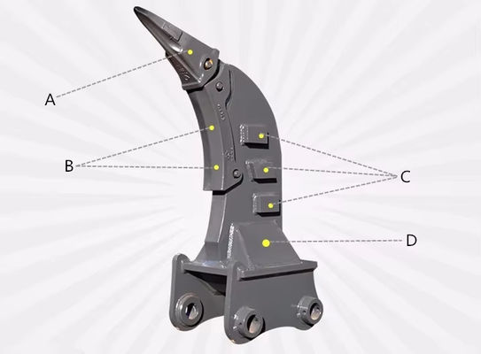 Vibration Damping Design Ripper per terra molle nella costruzione e nell'estrazione