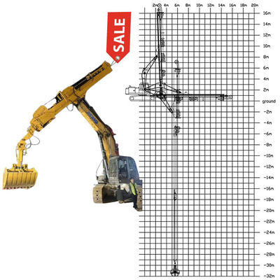 30m 32m Telescopico Dipper Arm con Clamshell Bucket Grapple