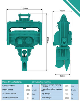 Guidatore di pile di escavatori Guidatore di pile vibratori per Hitachi