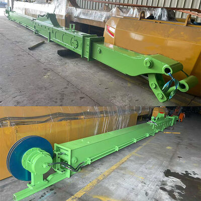 Braccio telescopico per escavatore con benna mordente